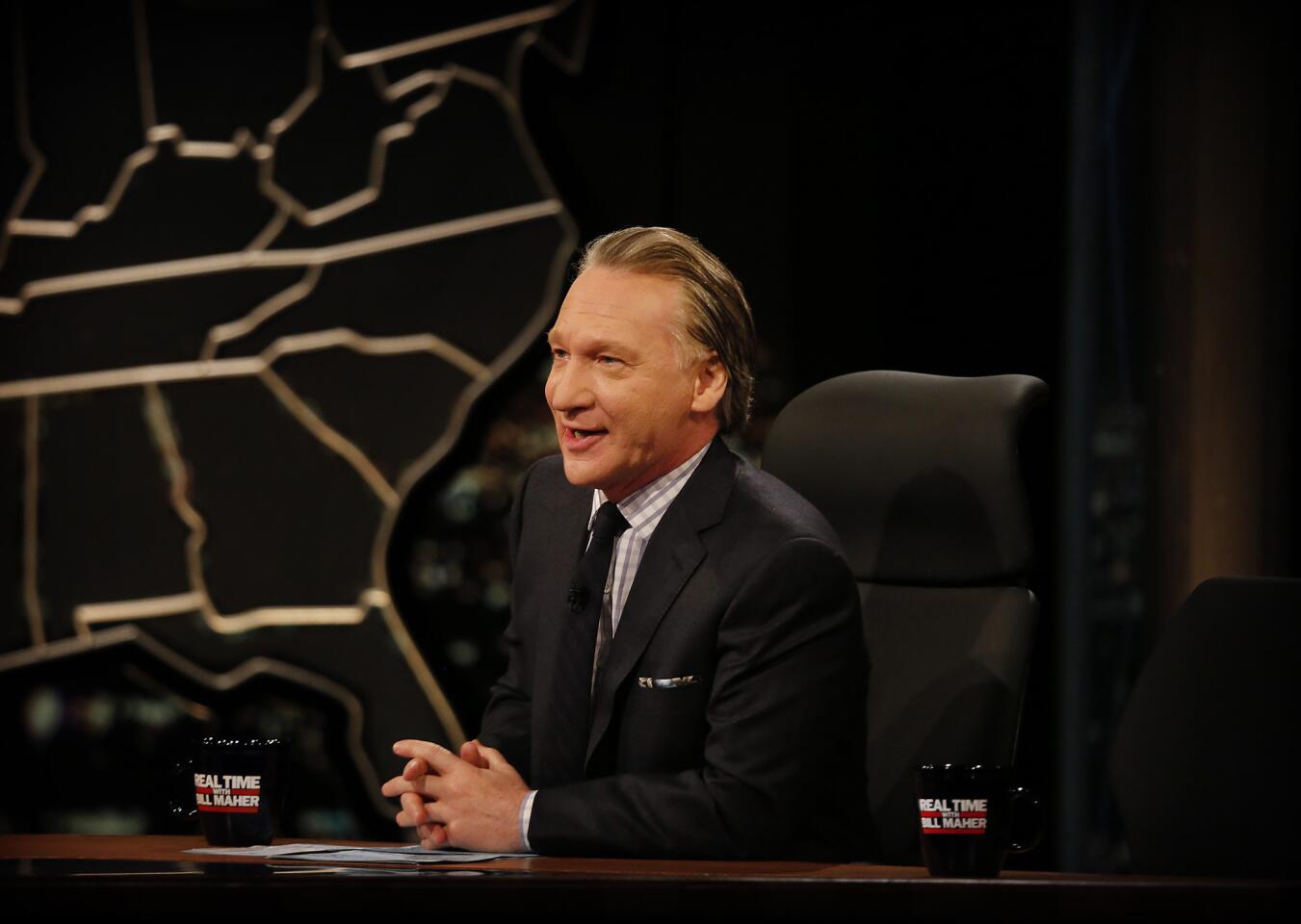 Bill Maher during a taping of HBO's "Real Time with Bill Maher" on April 8 in Los Angeles.