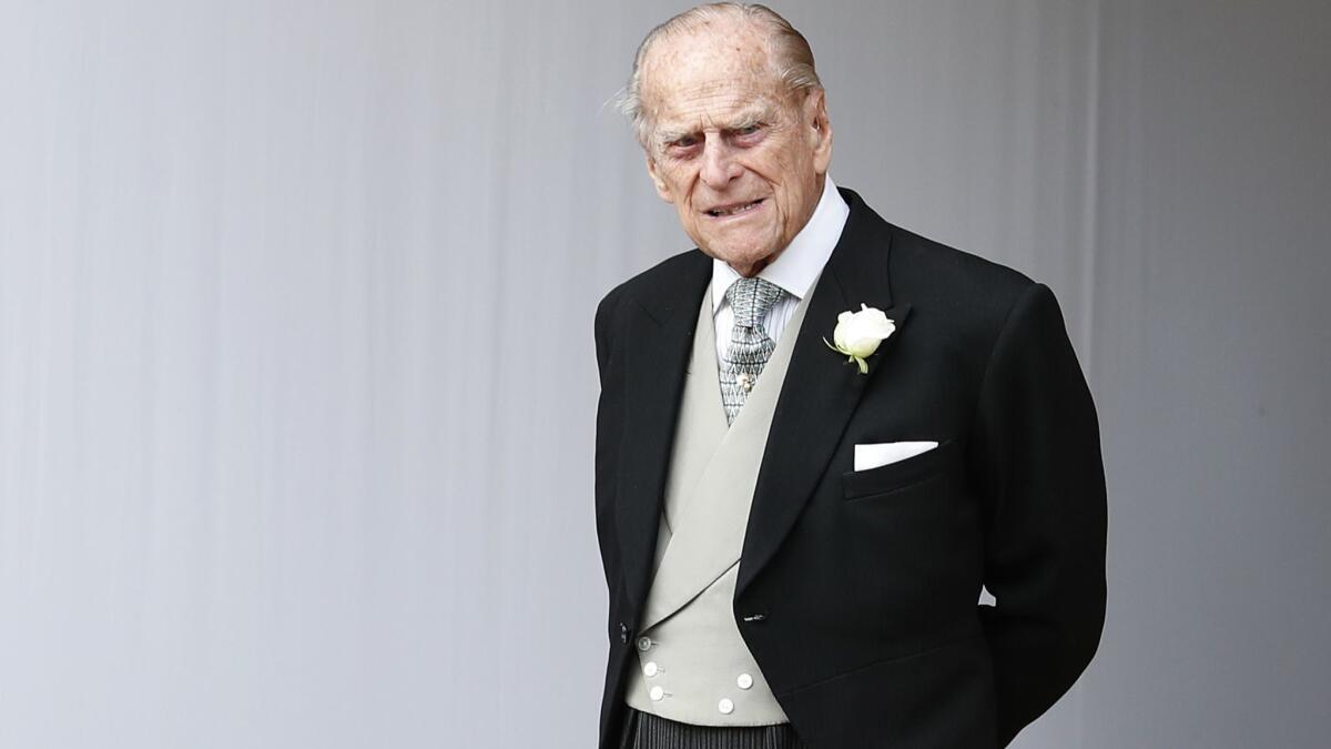Britain's Prince Philip, on Oct. 12, 2018, during the wedding of Princess Eugenie of York and Jack Brooksbank in St George's Chapel, Windsor Castle, near London. Buckingham Palace said Saturday that the 97-year-old prince has decided to stop driving.