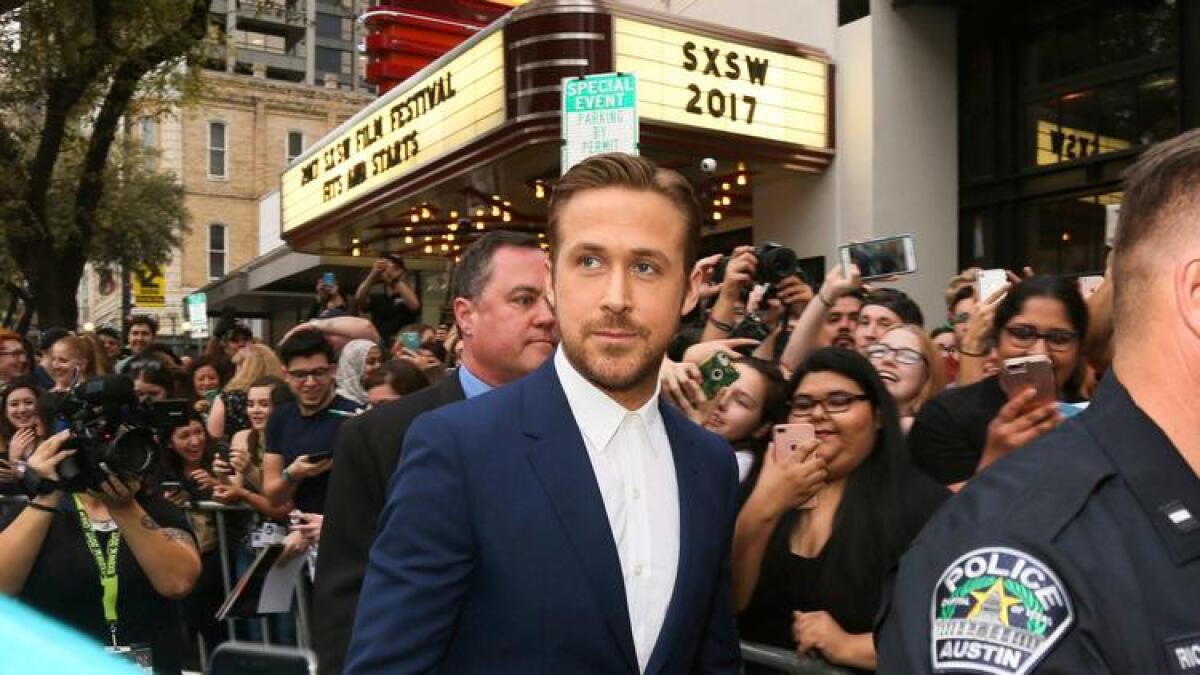 Ryan Gosling appears at the world premiere of Terrence Malick's "Song to Song" at the Paramount Theatre during the 2017 South by Southwest Film Festival in Austin, Texas.