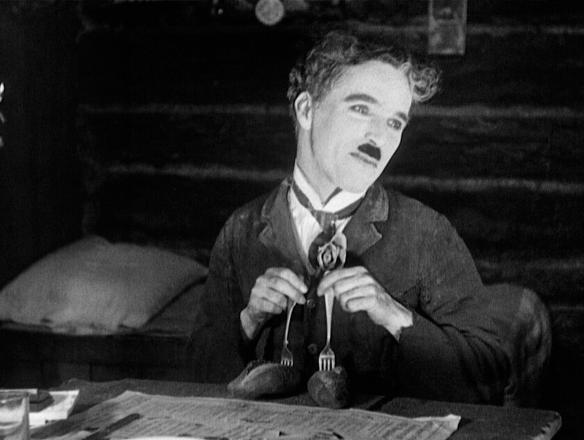 Charlie Chaplin in "The Gold Rush."
