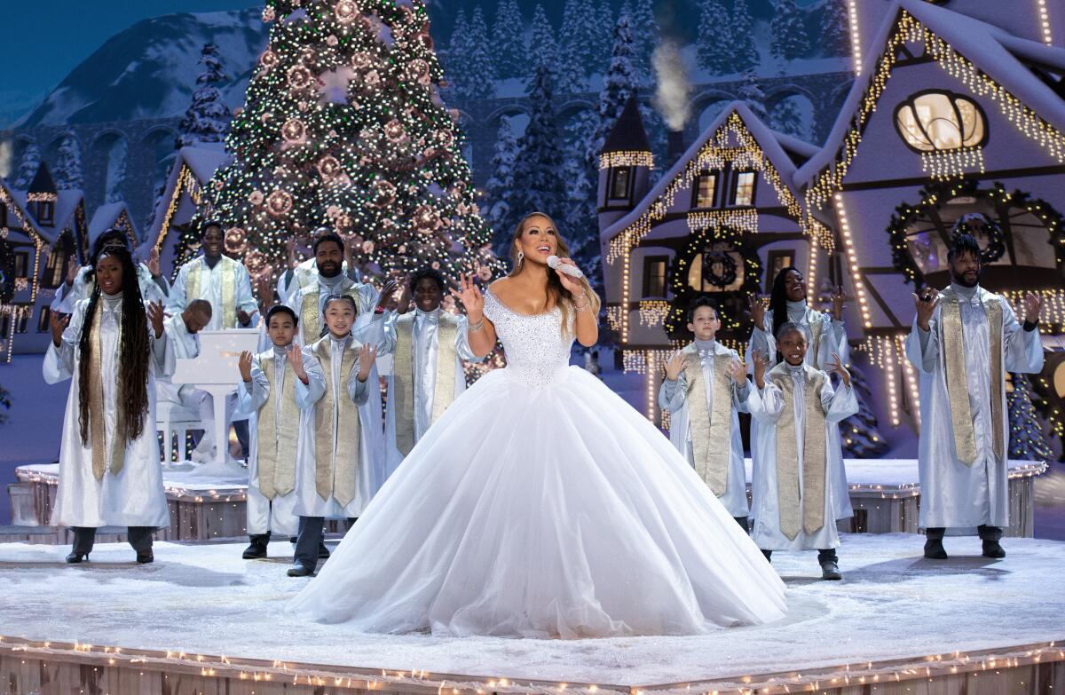 Mariah Carey in her Apple+ Christmas special