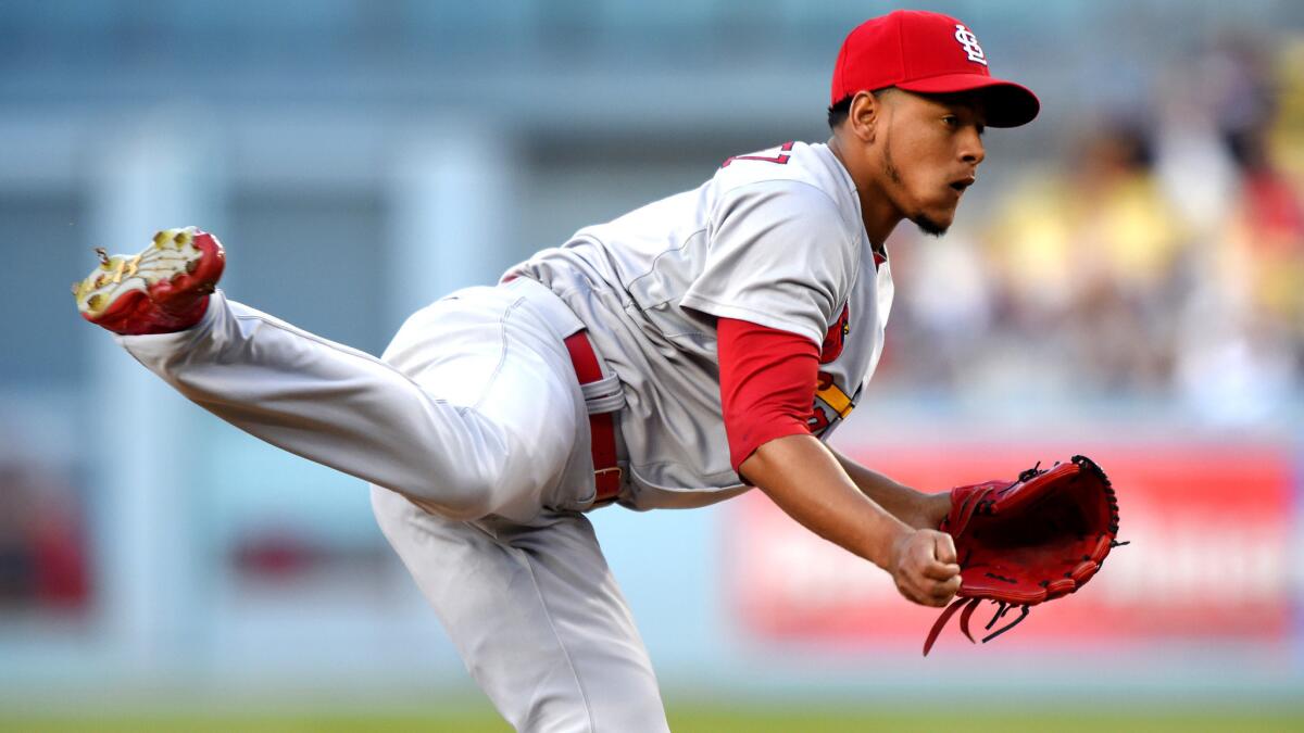 Cardinals starter Carlos Martinez had a career-high 11 strikeouts in seven innings against the Dodgers on June 5.