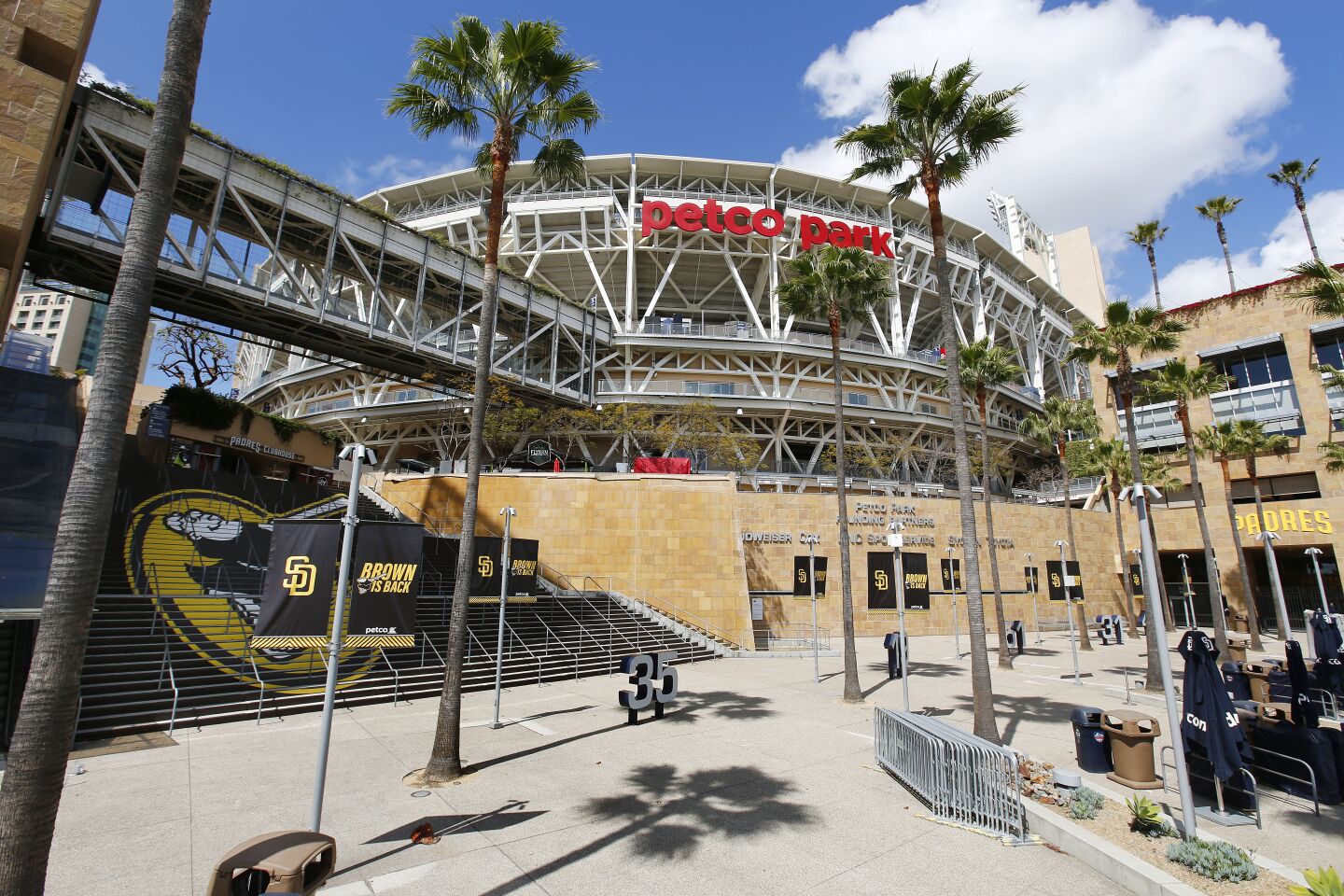 Petco Park on what was supposed to be opening day for the Padres on March 26, 2020. Major League Baseball has postponed games due to coronavirus.