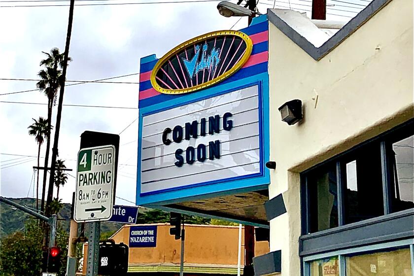 The marquee of VIDIOTS in Eagle Rock