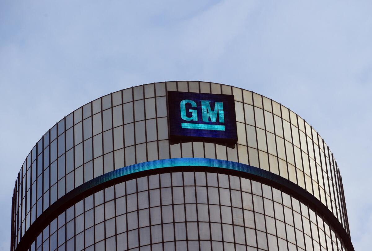 General Motors headquarters at the Renaissance Center in Detroit is seen is this January 2014 photo.