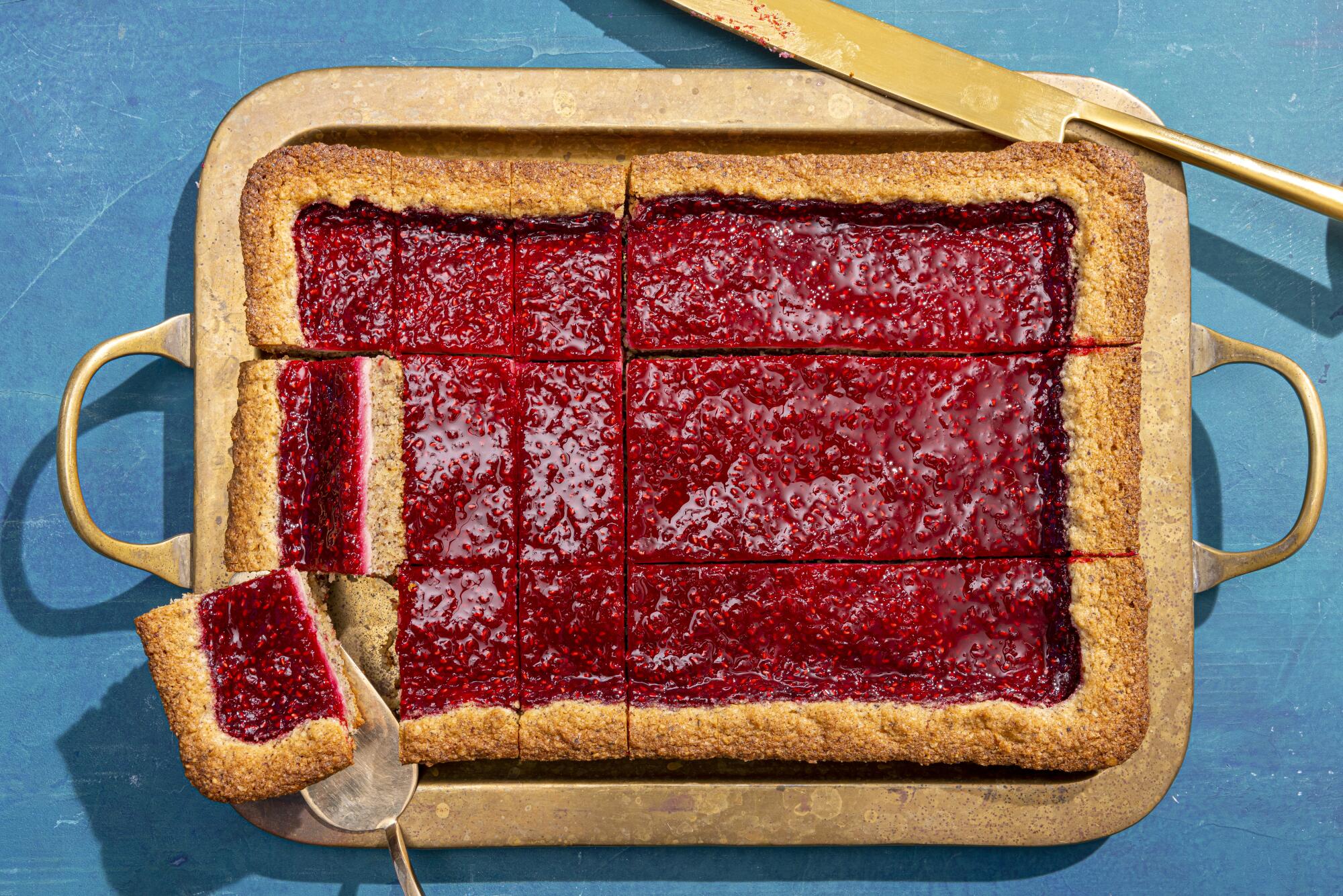 Hazelnut and Cream Bars with Raspberry-Lime Jam