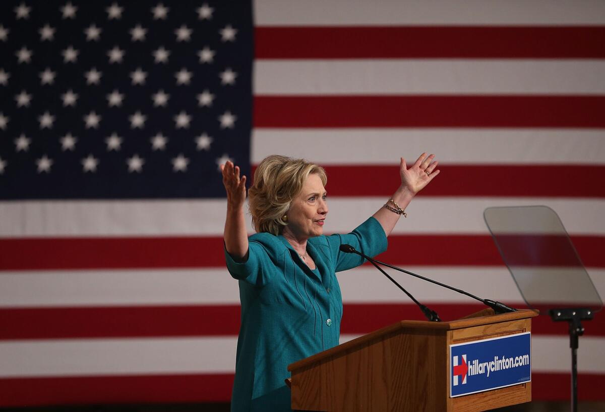 Democratic presidential hopeful and former Secretary of State Hillary Rodham Clinton called Friday for an end to the Cuban trade embargo during a speech in Miami.