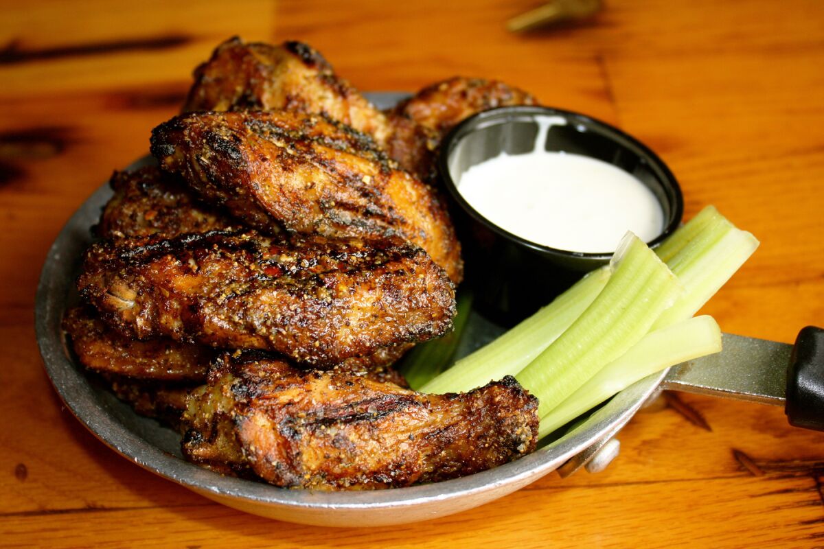 The lemon pepper wings are among many varieties on the Bub's at the Beach menu.