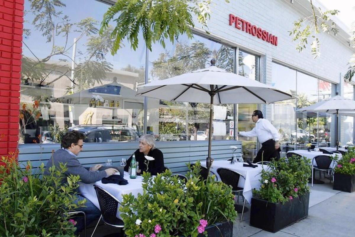 Customers were having lunch at Petrossian in West Hollywood.