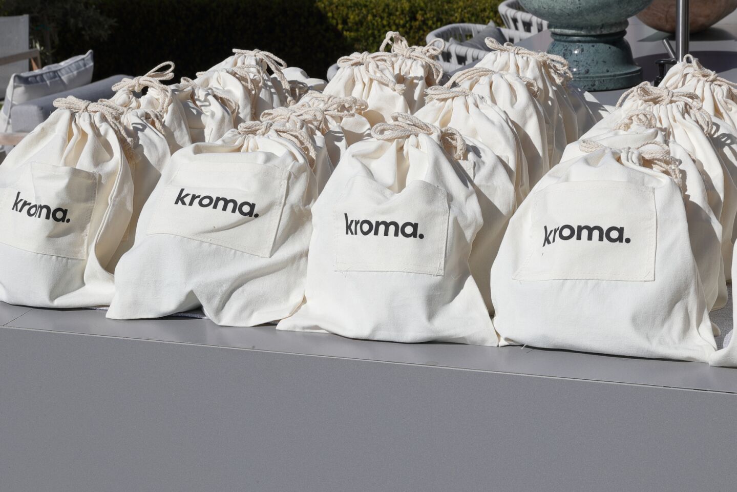 Gift bags from Kroma Wellness, a supporter of Padres Pedal the Cause