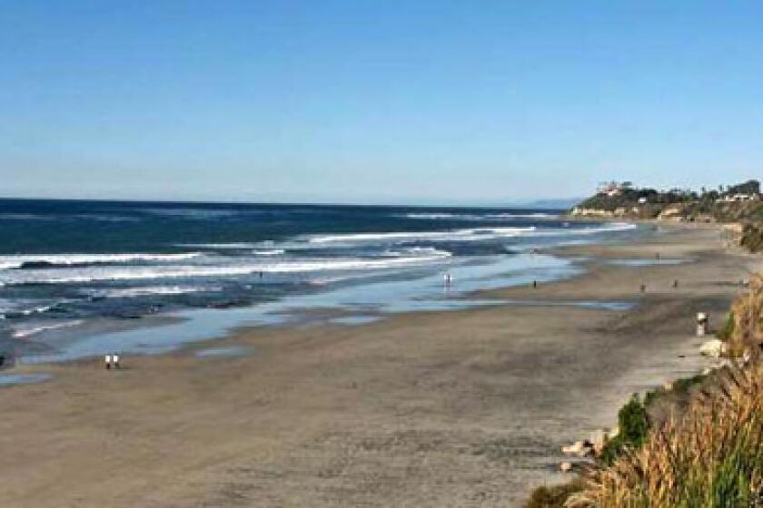 San Elijo State Beach in Cardiff-by-the-Sea near San Diego features 171 campsites, which are set on a bluff overlooking the beach.