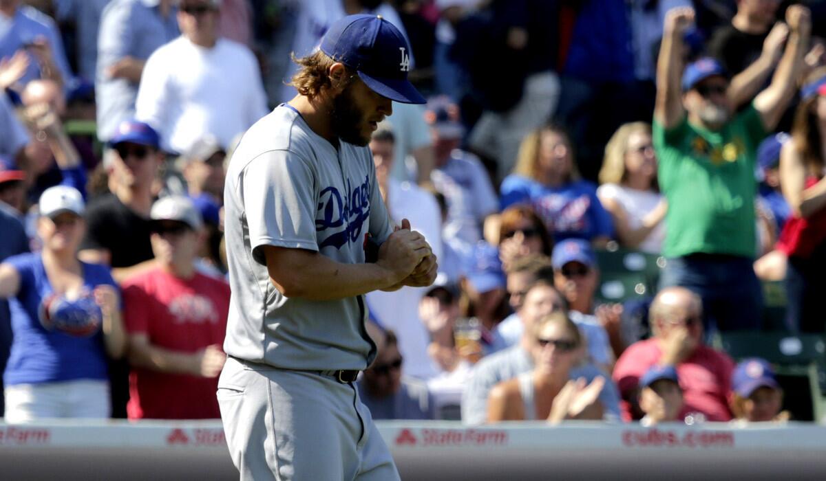 Dodgers starting pitcher Clayton Kershaw earned his 20th victory of the season on Friday in Chicago, although he did give up three runs and labored through five innings against the Cubs.