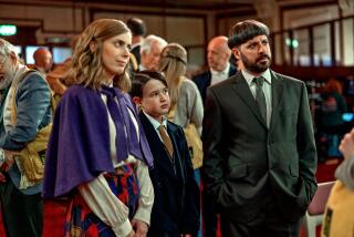 Everyone Else Burns -- “Episode 1” Pictured (L-R): Kate O’Flynn as Fiona, Harry Connor as and Simon Bird as David