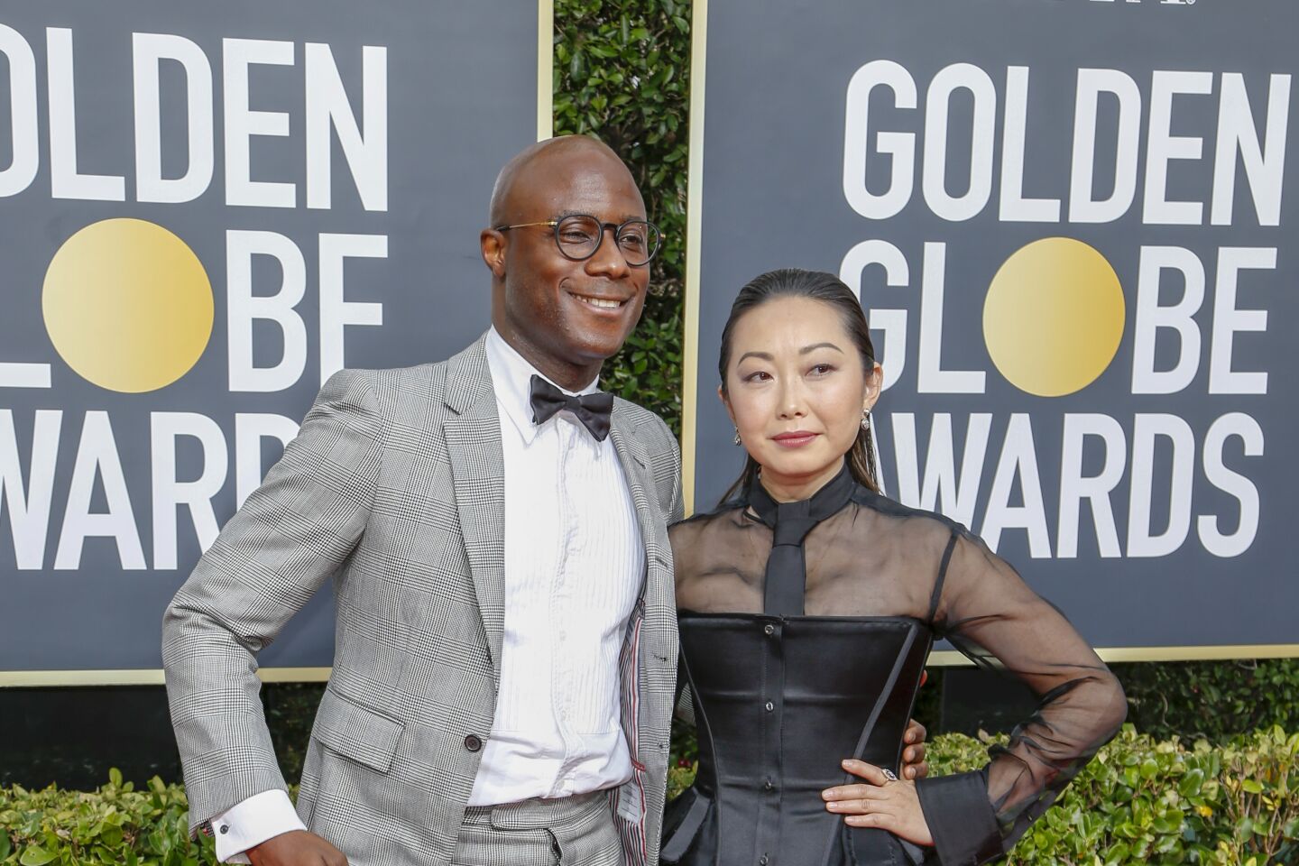 Barry Jenkins and Lulu Wang on the red carpet.