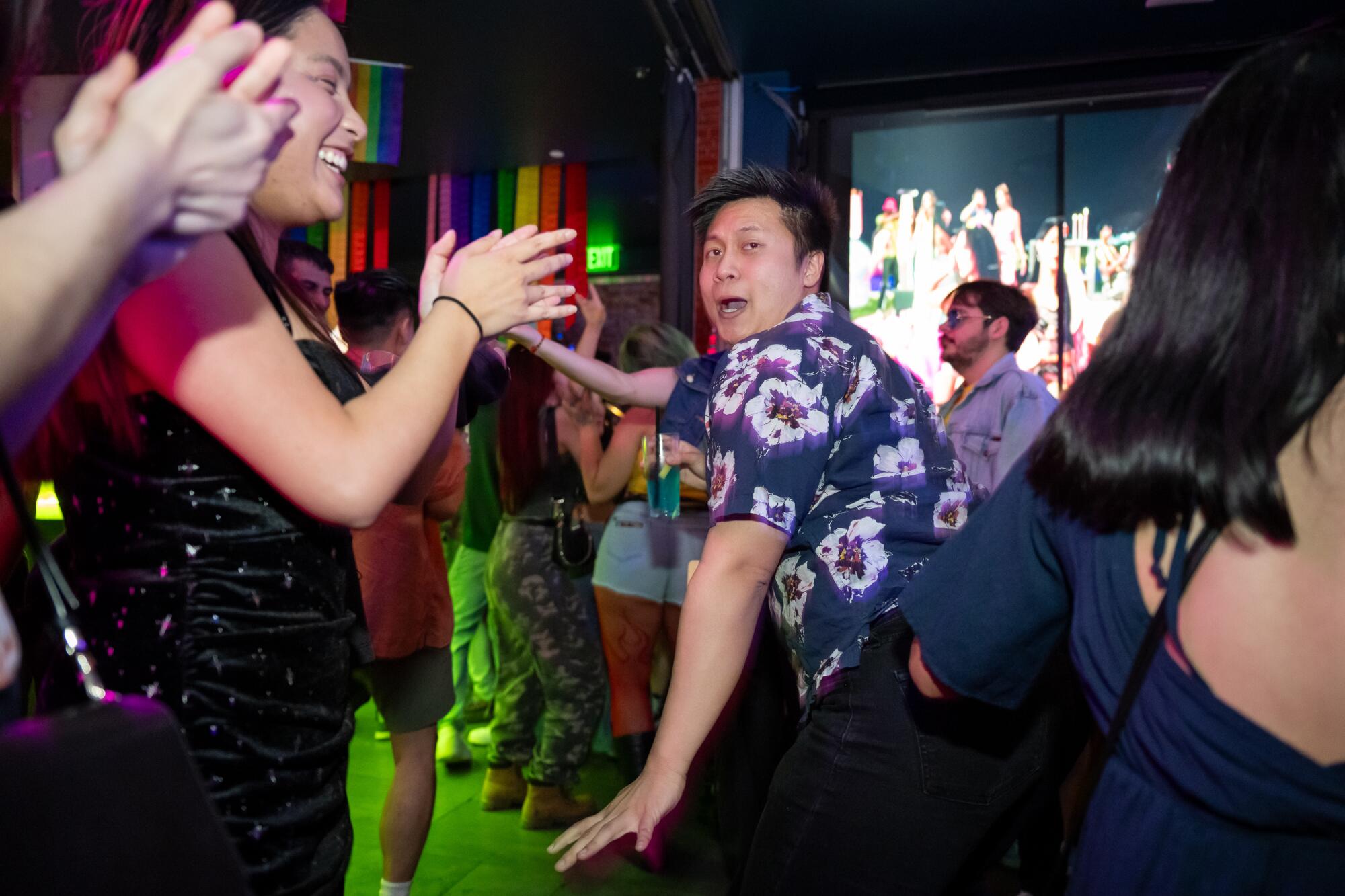 Cody Pham dances at QT Nightlife's K-Pop Night at Micky's West Hollywood.
