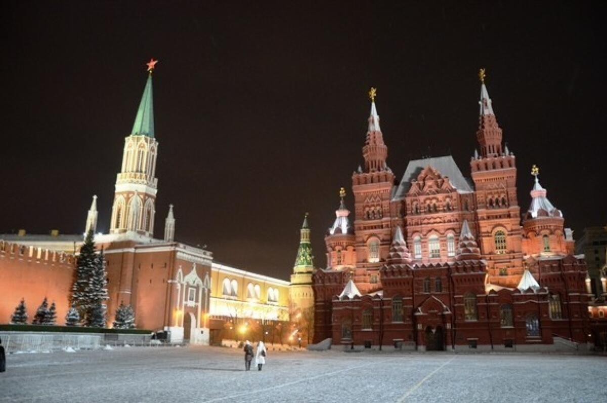 Even well-trafficked Red Square can look pretty lonely on a subzero January night in Moscow.