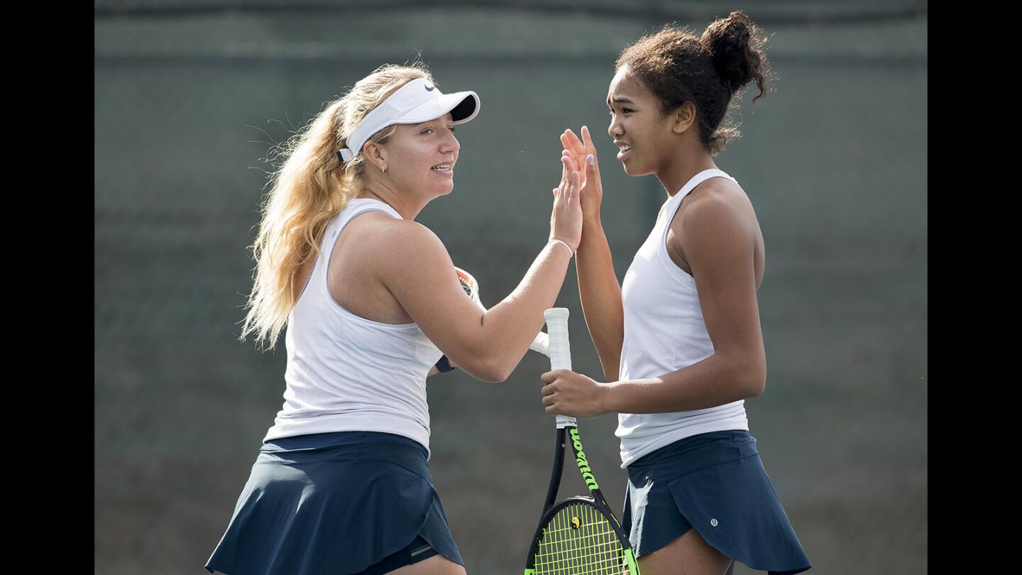 Photo Gallery: Corona del Mar girls' tennis in the Round of 16 during the CIF Southern Section Individuals tournament