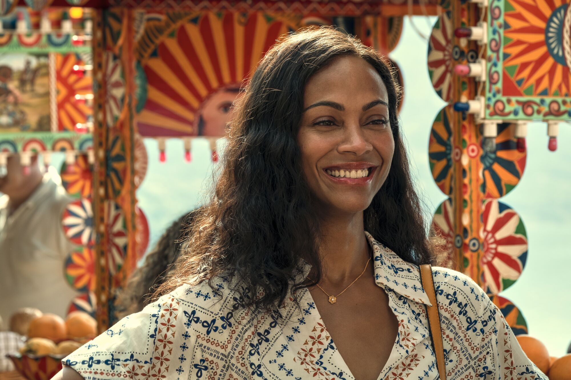 Zoe Saldana smiles