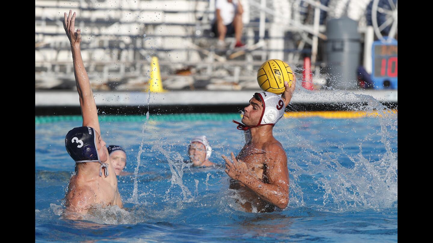 Newport vs Laguna Beach in Boys Water Polo Action