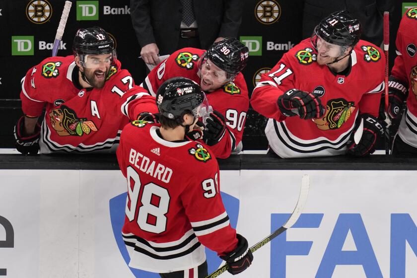 Connor Bedard takes the ice for his first NHL training camp with the Chicago  Blackhawks - The San Diego Union-Tribune