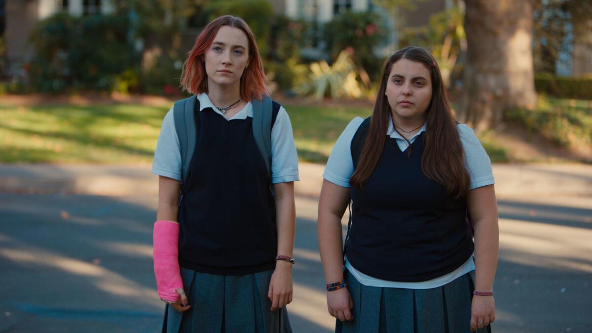 Ronan, left, and Beanie Feldstein grew exceptionally close while filming "Lady Bird."