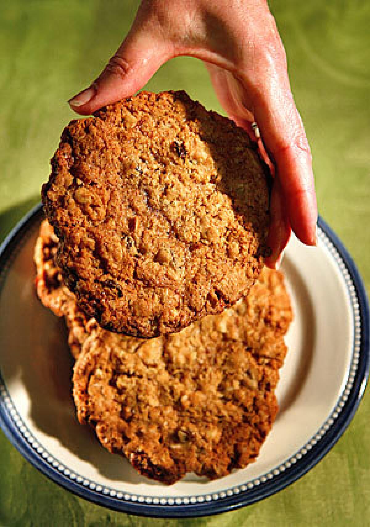 A FAVORITE: Auntie Em's Kitchen oatmeal raisin cookies.