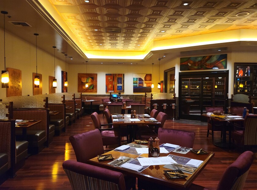 The interior of Black&Blue Steakhouse at Valley View Casino & Hotel in Valley Center.