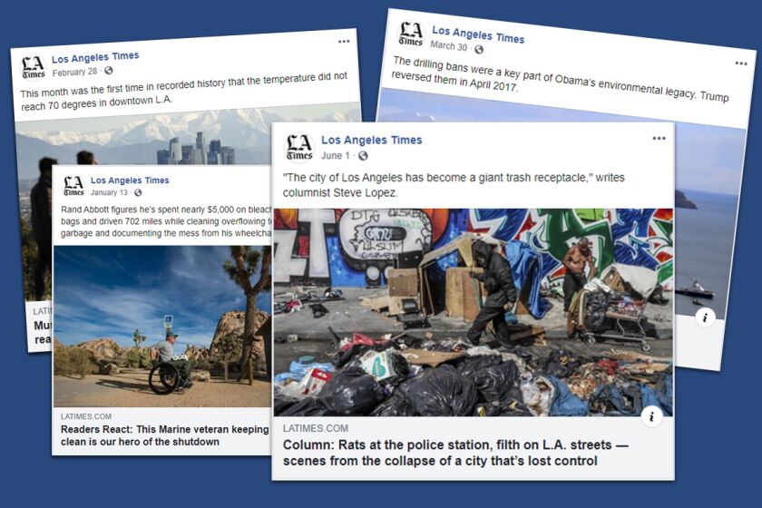 The most popular Facebook posts on the L.A. Times' Facebook page.