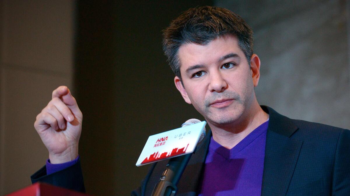 Uber CEO Travis Kalanick visits Beijing in 2016.