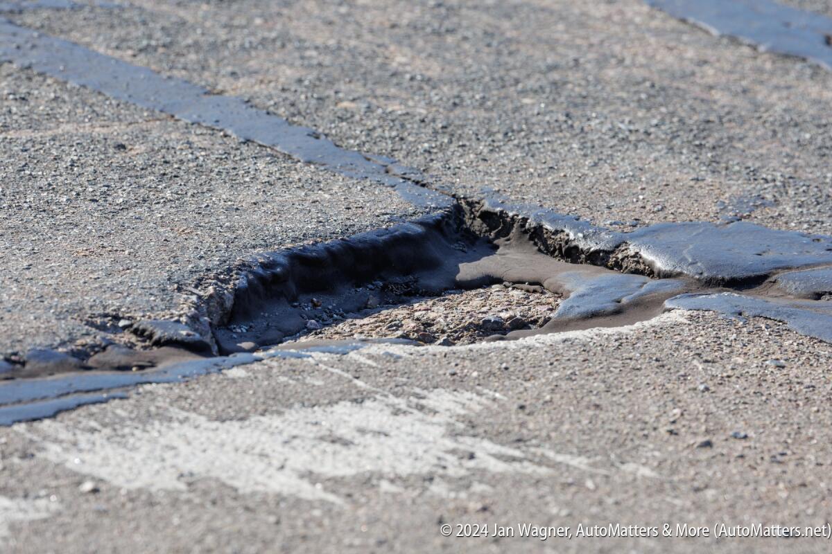 Hole in road
