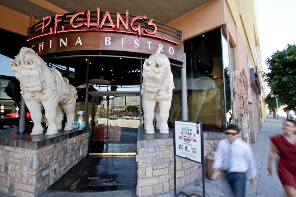 P.F. Chang's locations in California were not among those targeted in a recent data breach, according to a report. Above, a P.F. Chang's at the Beverly Center.