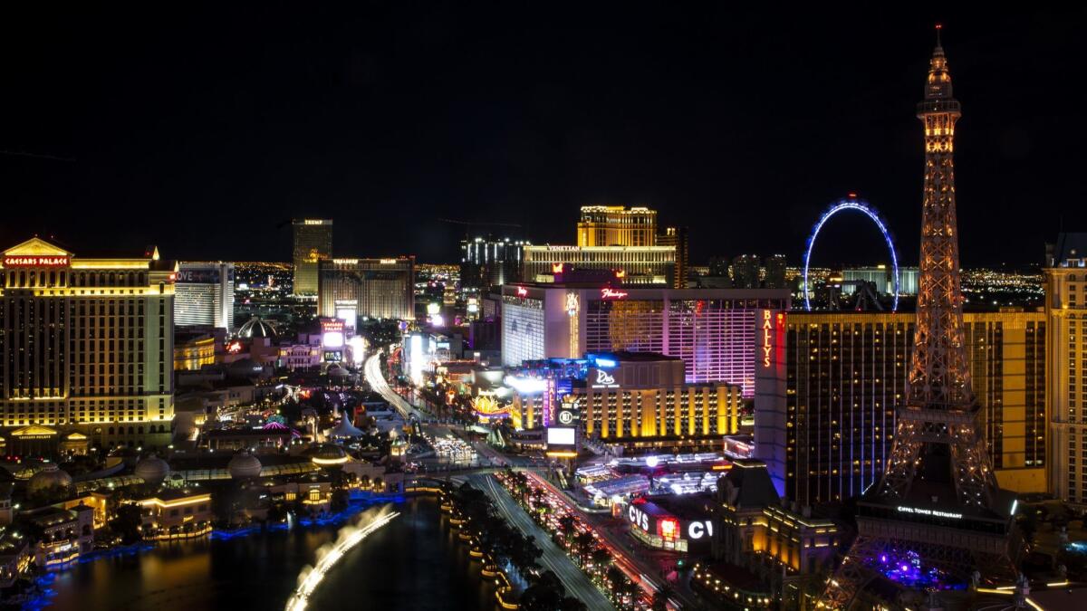 A view of the Las Vegas Strip, from the The Cosmopolitan Hotel.
