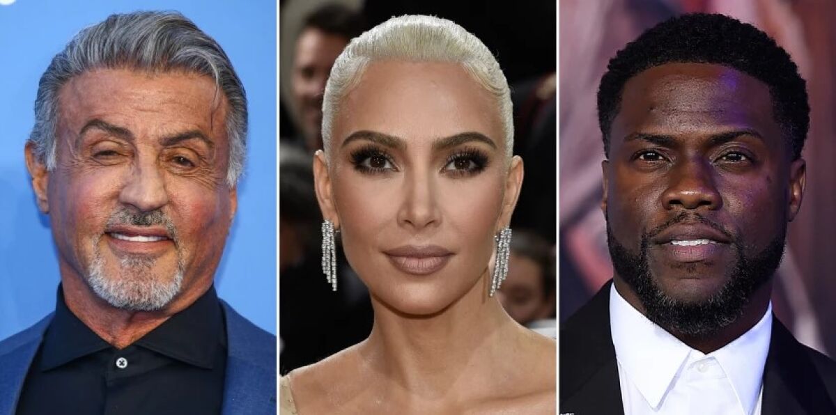 Sylvester Stallone, Kim Kardashian y Kevin Hart 