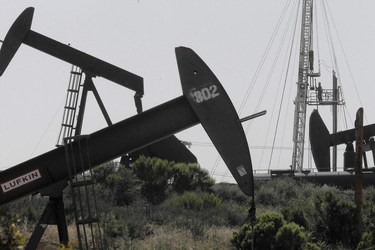 The Inglewood oil field in Culver City. The U.S. will resume oil and gas leasing in California after a new report found little scientific evidence that fracking harms the environment.