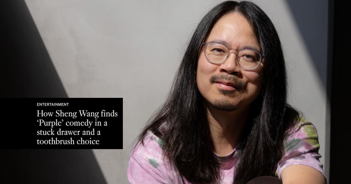 How Sheng Wang finds 'Purple' comedy in a stuck drawer and a toothbrush choice