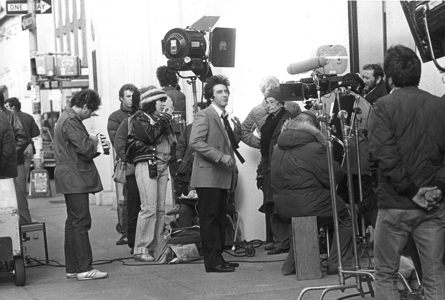 Al Pacino, center, is on the set of "Author! Author!" in New York City's Washington Square on Oct. 20, 1981.