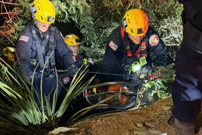 Around 10:30 pm last night, Pasadena Fire and Pasadena Police Departments responded to Angeles Crest Highway regarding a vehicle with four occupants that had gone over the side of the road. The vehicle was several hundred feet below the road and was difficult to access. The male driver is deceased and 3 other occupants have serious but non-life threatening injuries.