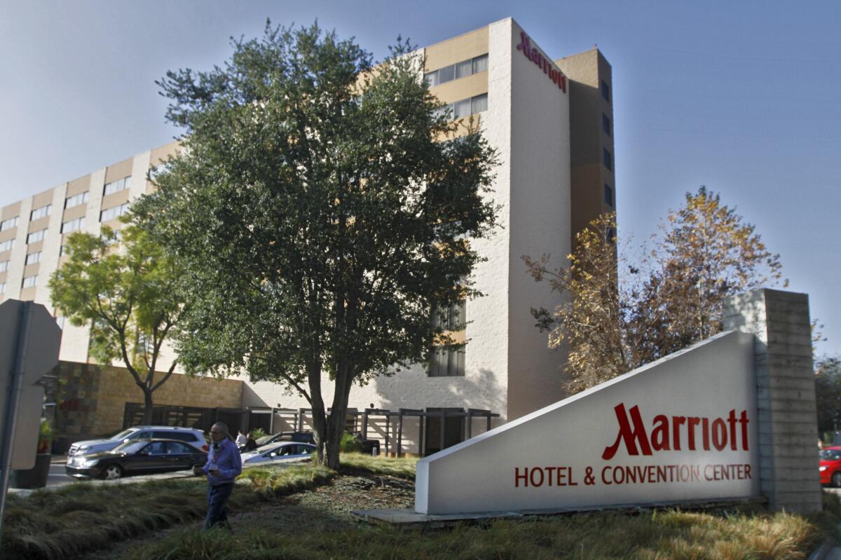 The Los Angeles Marriott Burbank Airport hotel on Tuesday, Jan. 13, 2014. New York-based AWH Partners announced last week it had acquired the hotel.