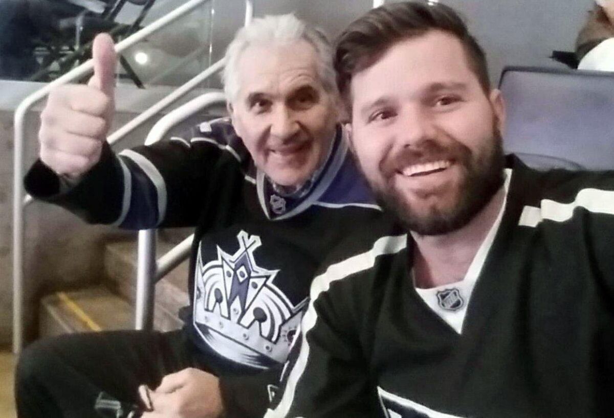 Dr. Lee Berk and his son Ryan at a recent Los Angeles Kings hockey game. Courtesy of Dr. Lee Berk
