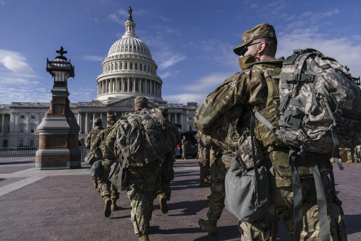 National Guard troops reinforce security around the U.S. Capitol ahead of President-elect Joe Biden's inauguration.