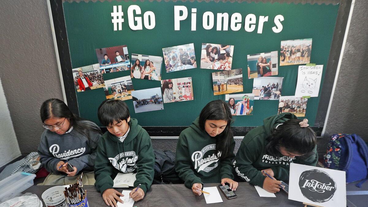 Providence High School students took part in the second of four planned Online Learning Days on Nov. 6 in which students were given in-class assignments to complete from home on their own schedules.