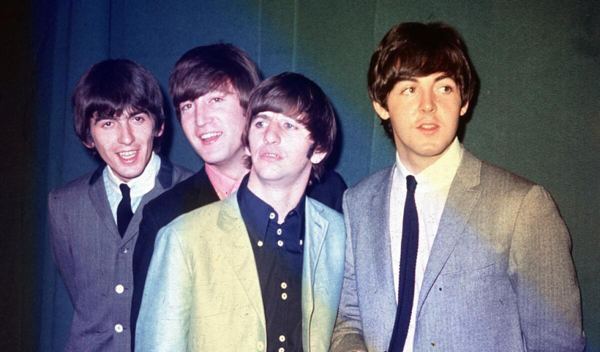The Beatles during their first U.S. tour, in 1964.