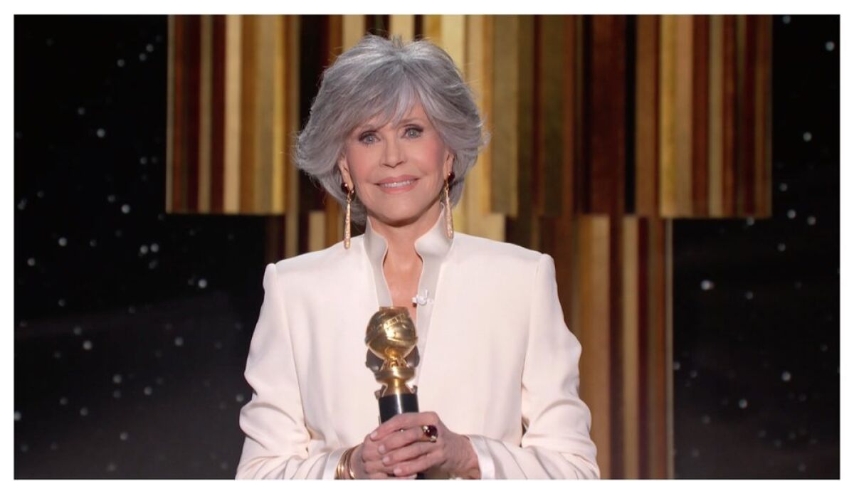 Jane Fonda, winner of the Cecil B. DeMille Award at the 78th Golden Globes.