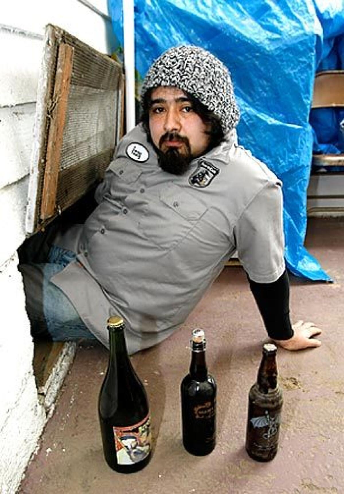 Israel Arrieta stores beer long-term under a house.