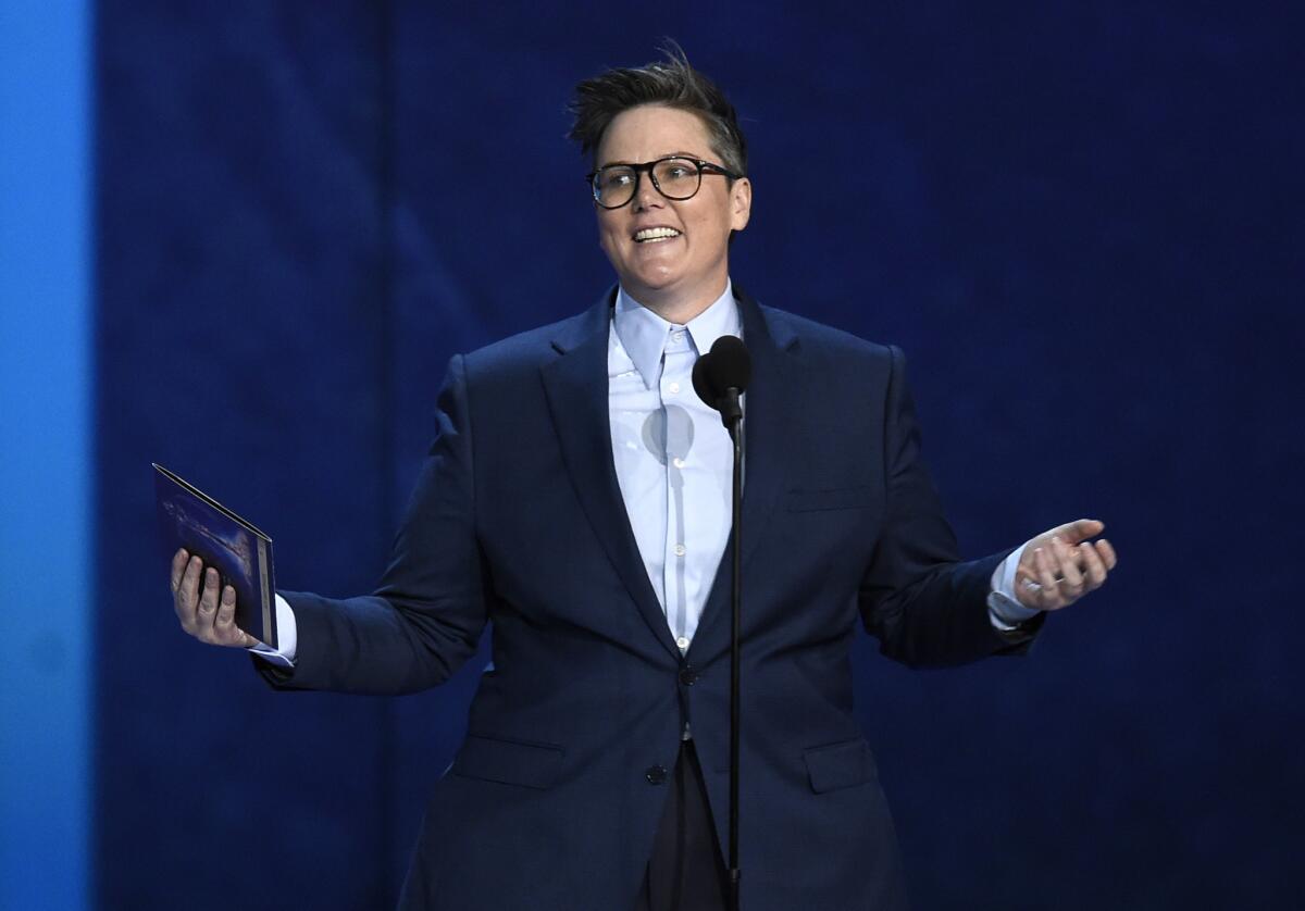 Hannah Gadsby presents the award for outstanding directing for a drama series at the 70th Primetime Emmy Awards.
