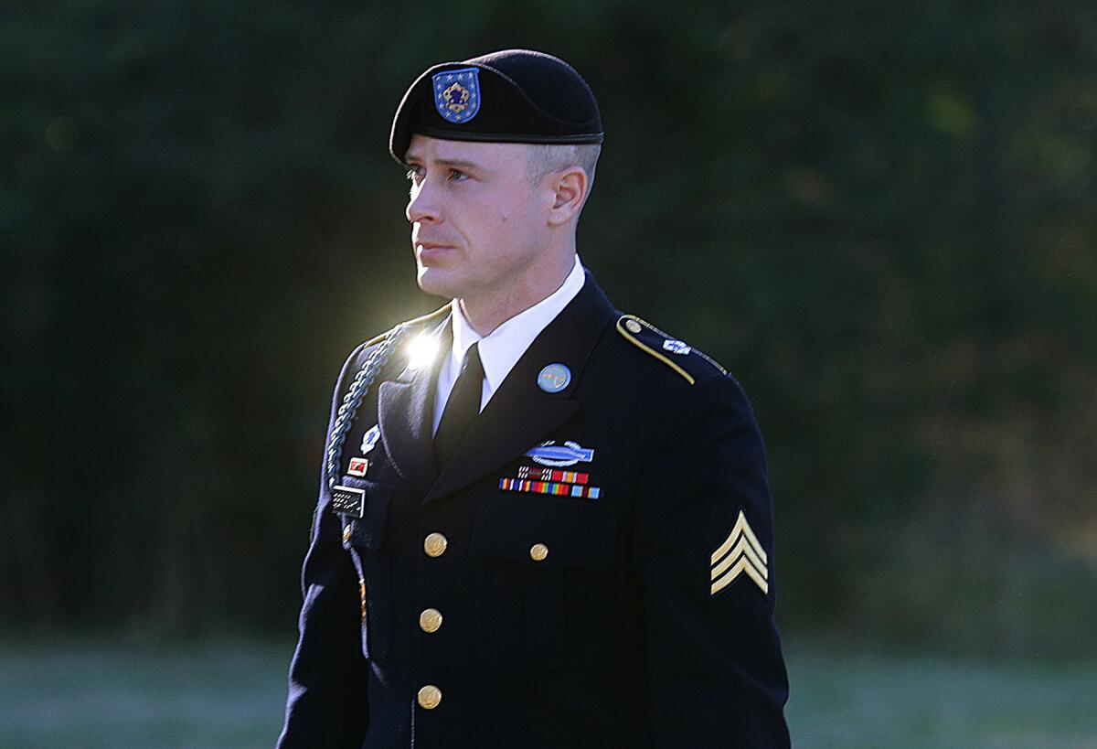 Army Sgt. Bowe Bergdahl arrives for a pretrial hearing at Ft. Bragg, N.C., in January. He is accused of desertion.