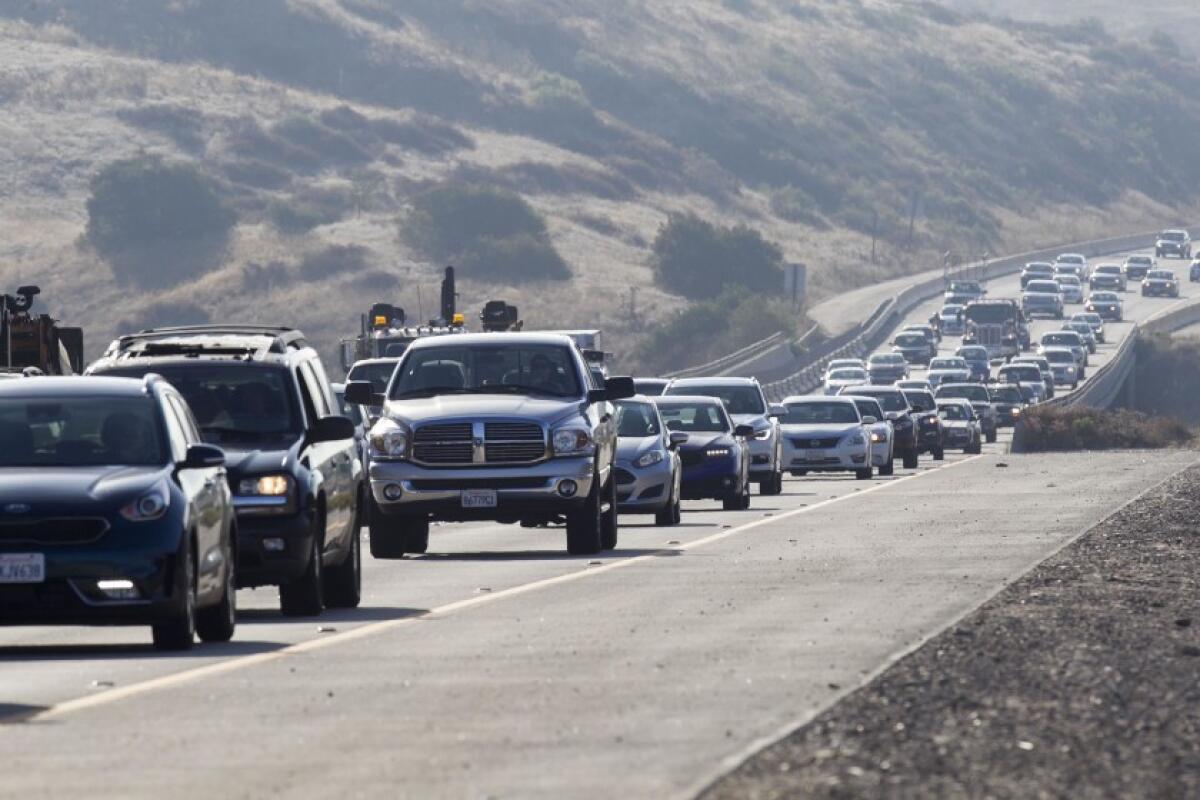 SR 52 around Mast Boulevard in Santee is one of the “Congestive Corridors” that SANDAG has identified. Westbound traffic on Tuesday morning, August 13th, was slow but steady as they headed towards San Diego.