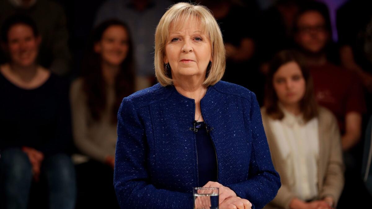 Hannelore Kraft, governor of the German state North Rhine-Westphalia, is shown before a debate in Cologne on May 4.