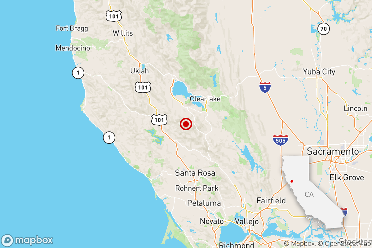 The earthquake occurred 22 miles from Santa Rosa, Calif.