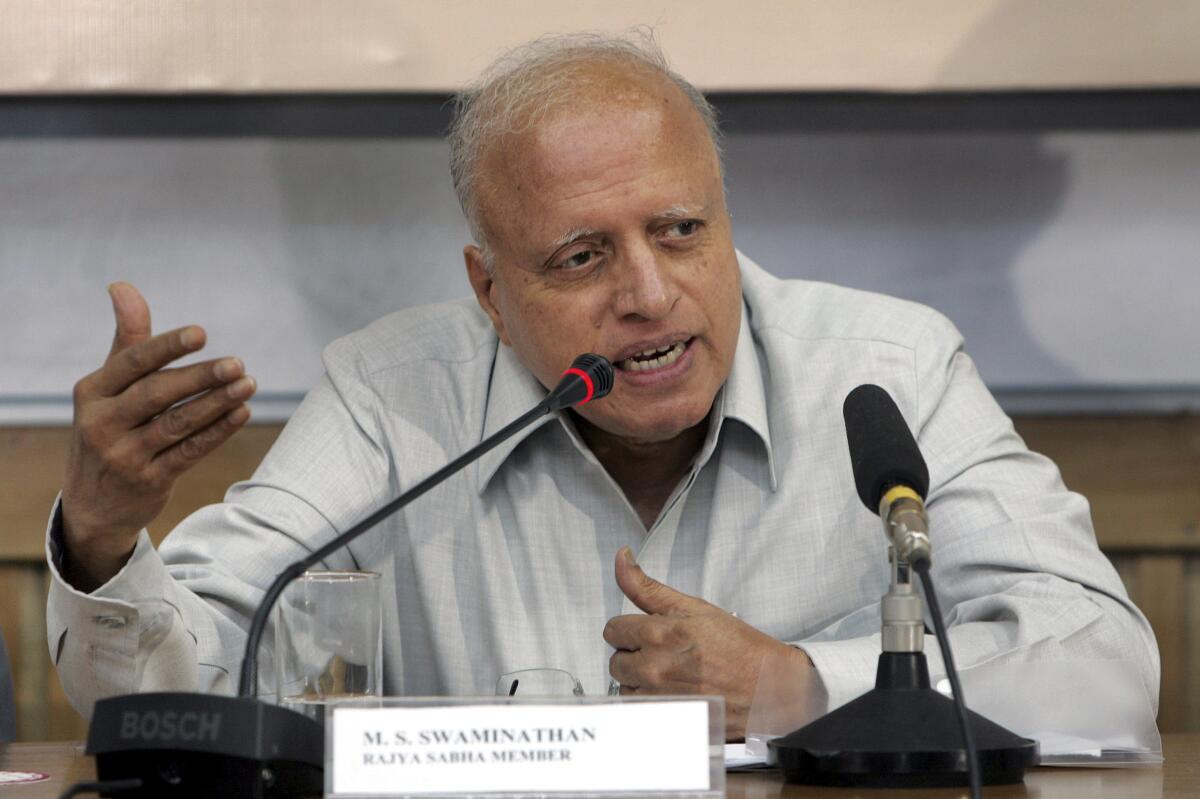 Indian agricultural scientist M.S. Swaminathan